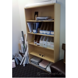 Blonde 72" 5 Shelf Bookcase with Adjustable Shelves